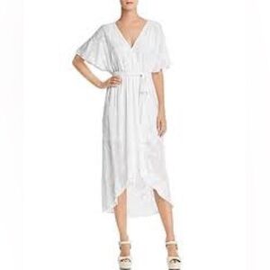 Alice + Olivia Clarine Faux Wrap Embroidered Midi Dress Size 6